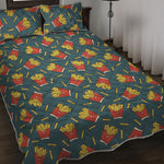 Doodle French Fries Pattern Print Quilt Bed Set