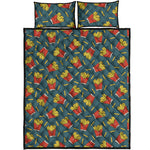 Doodle French Fries Pattern Print Quilt Bed Set