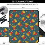 Doodle French Fries Pattern Print Sofa Protector