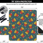 Doodle French Fries Pattern Print Sofa Protector