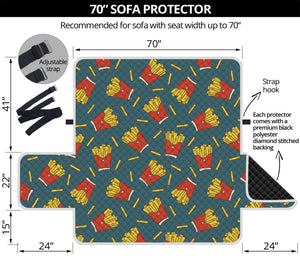 Doodle French Fries Pattern Print Sofa Protector