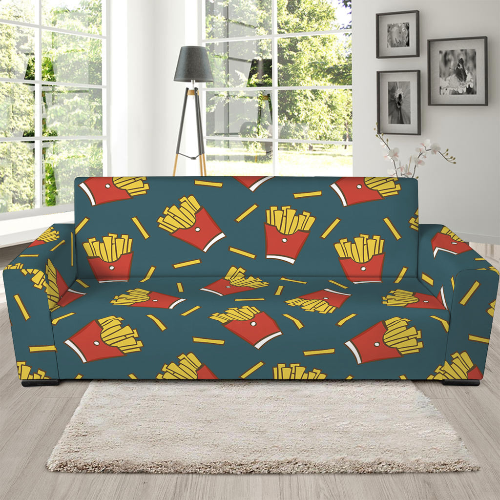 Doodle French Fries Pattern Print Sofa Slipcover