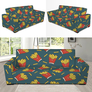 Doodle French Fries Pattern Print Sofa Slipcover