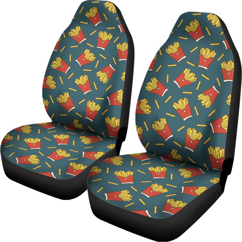 Doodle French Fries Pattern Print Universal Fit Car Seat Covers