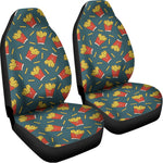 Doodle French Fries Pattern Print Universal Fit Car Seat Covers