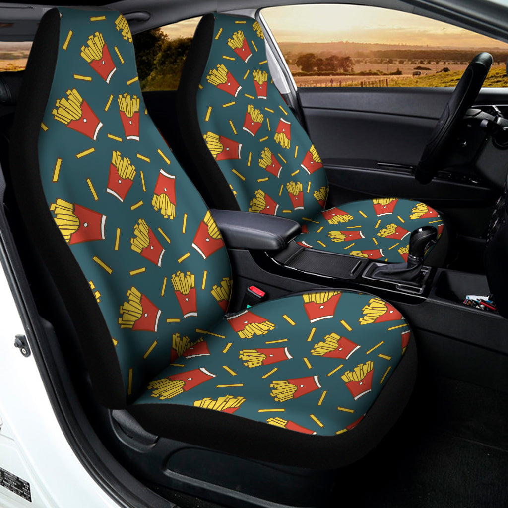 Doodle French Fries Pattern Print Universal Fit Car Seat Covers