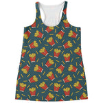 Doodle French Fries Pattern Print Women's Racerback Tank Top