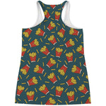 Doodle French Fries Pattern Print Women's Racerback Tank Top