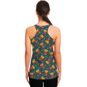 Doodle French Fries Pattern Print Women's Racerback Tank Top