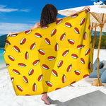 Doodle Japanese Sushi Pattern Print Beach Sarong Wrap