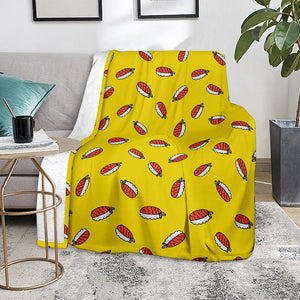 Doodle Japanese Sushi Pattern Print Blanket