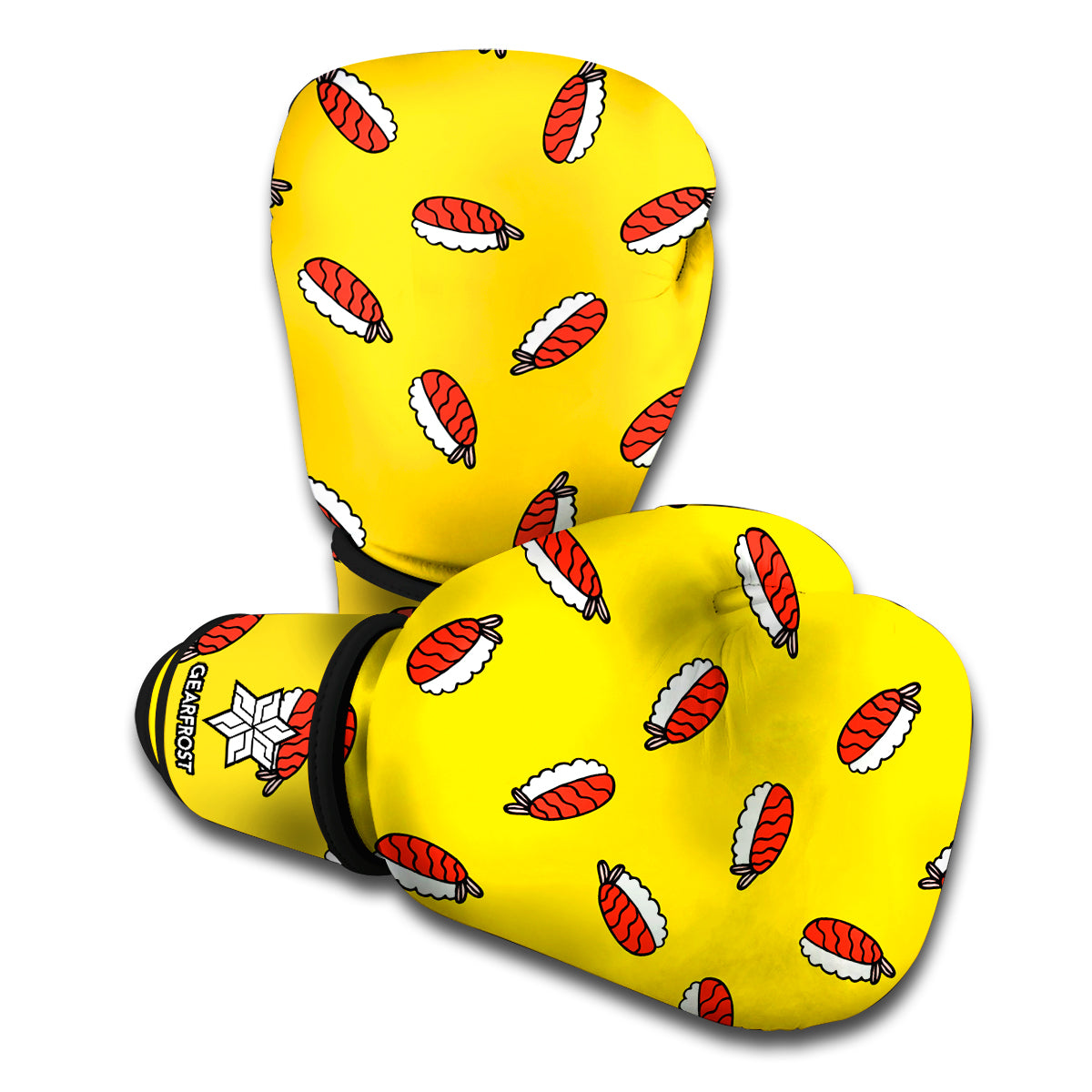 Doodle Japanese Sushi Pattern Print Boxing Gloves