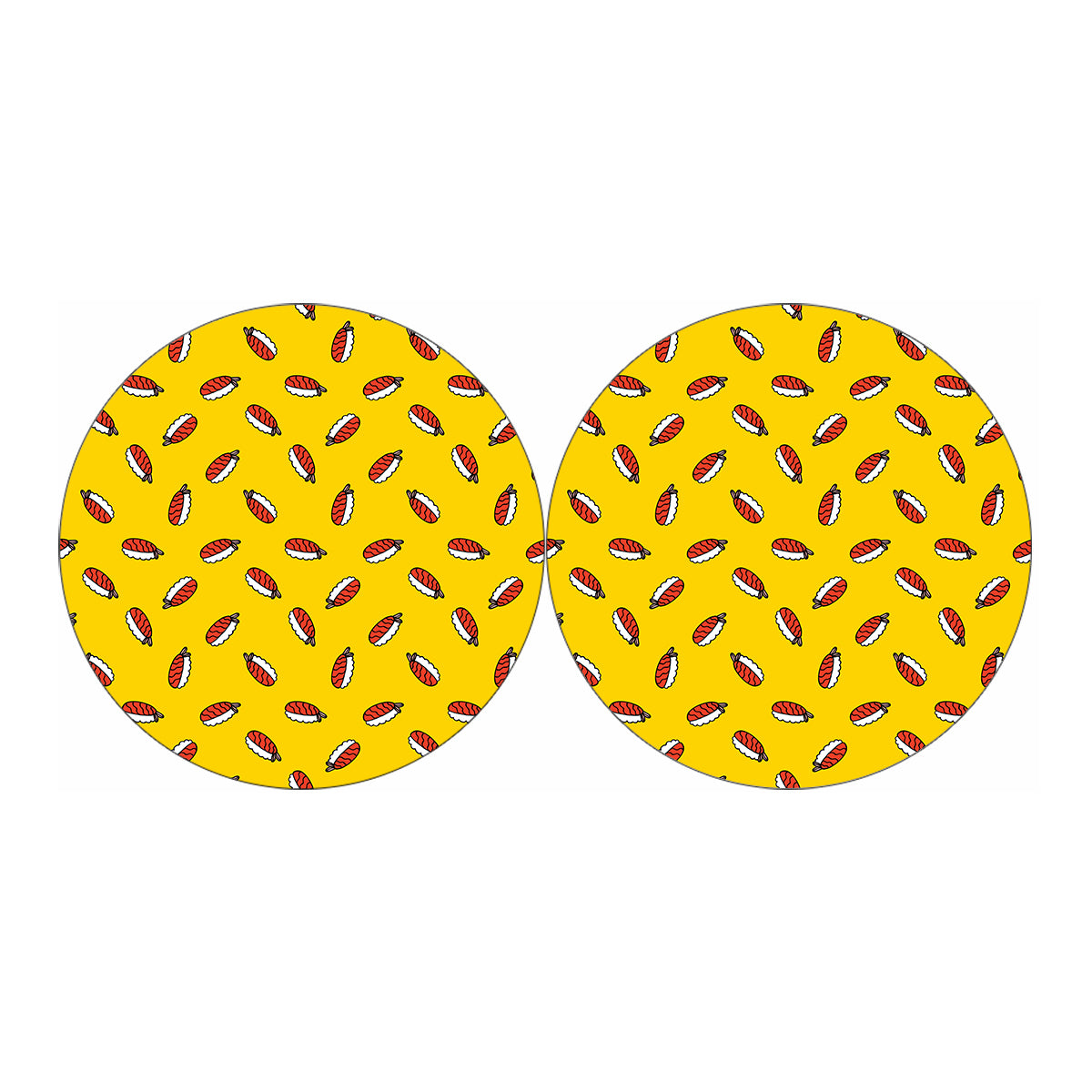 Doodle Japanese Sushi Pattern Print Car Coasters