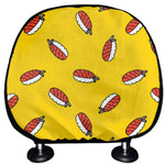Doodle Japanese Sushi Pattern Print Car Headrest Covers