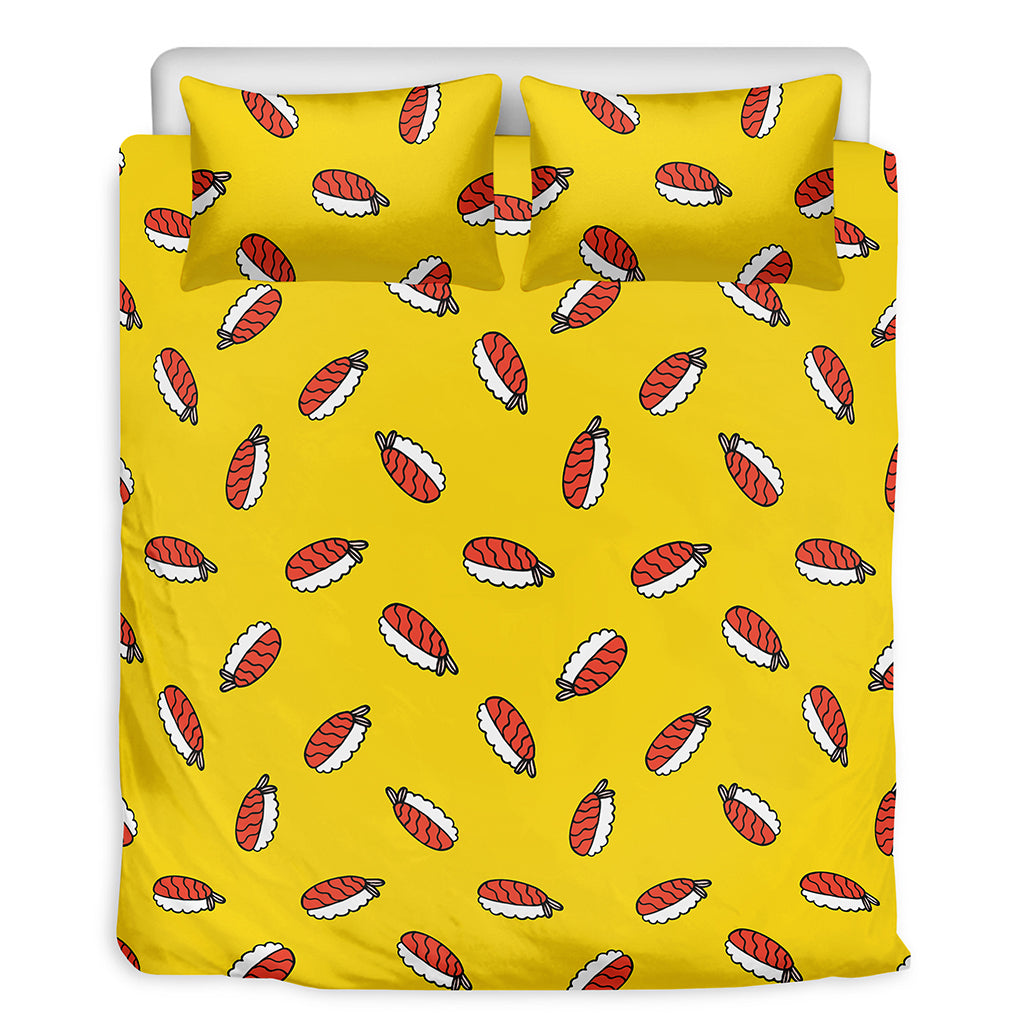 Doodle Japanese Sushi Pattern Print Duvet Cover Bedding Set
