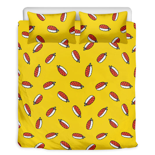 Doodle Japanese Sushi Pattern Print Duvet Cover Bedding Set