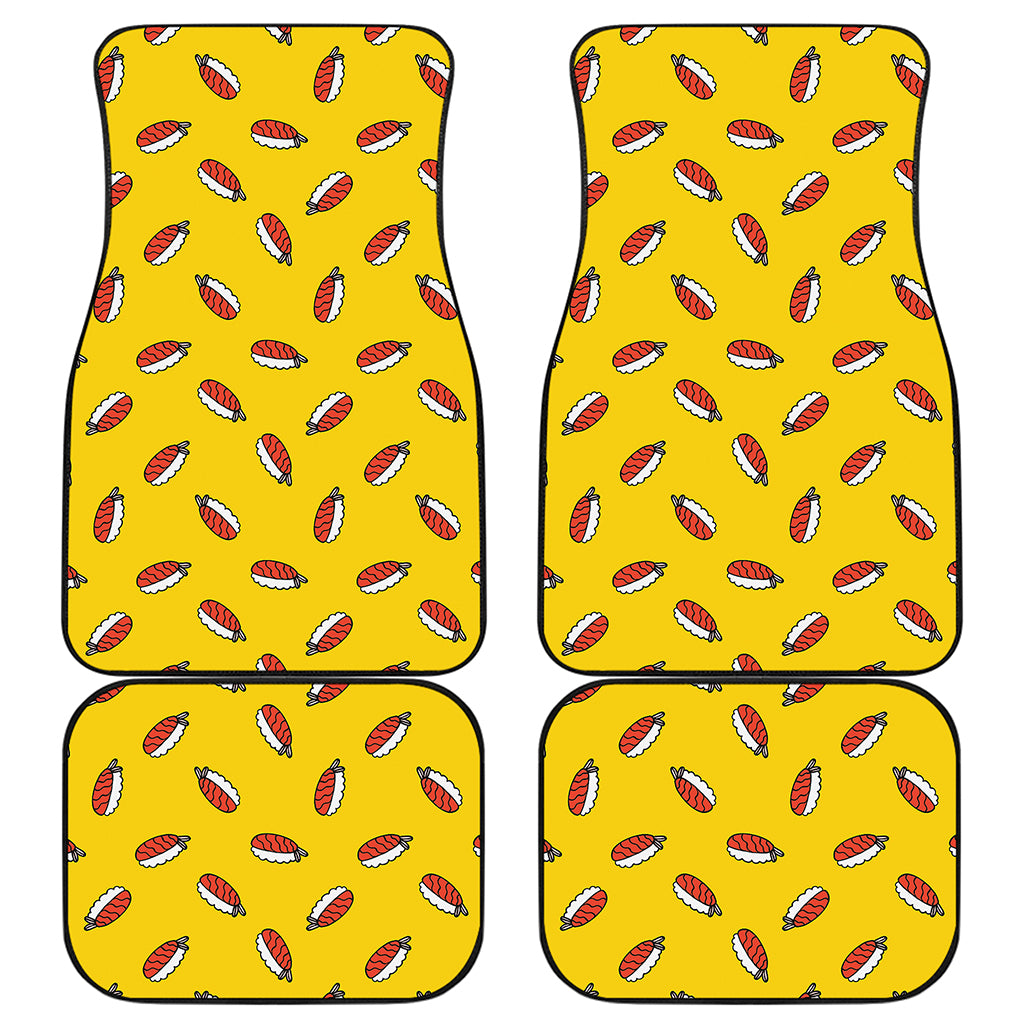 Doodle Japanese Sushi Pattern Print Front and Back Car Floor Mats