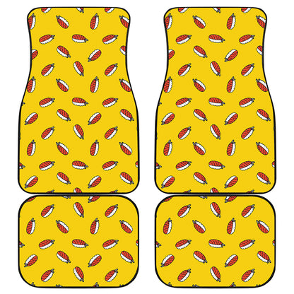 Doodle Japanese Sushi Pattern Print Front and Back Car Floor Mats