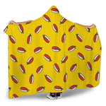 Doodle Japanese Sushi Pattern Print Hooded Blanket