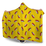 Doodle Japanese Sushi Pattern Print Hooded Blanket