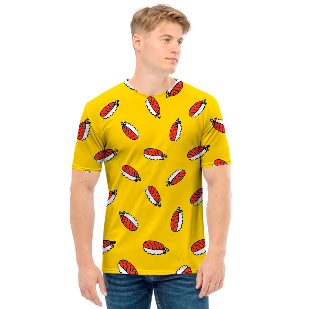 Doodle Japanese Sushi Pattern Print Men's T-Shirt