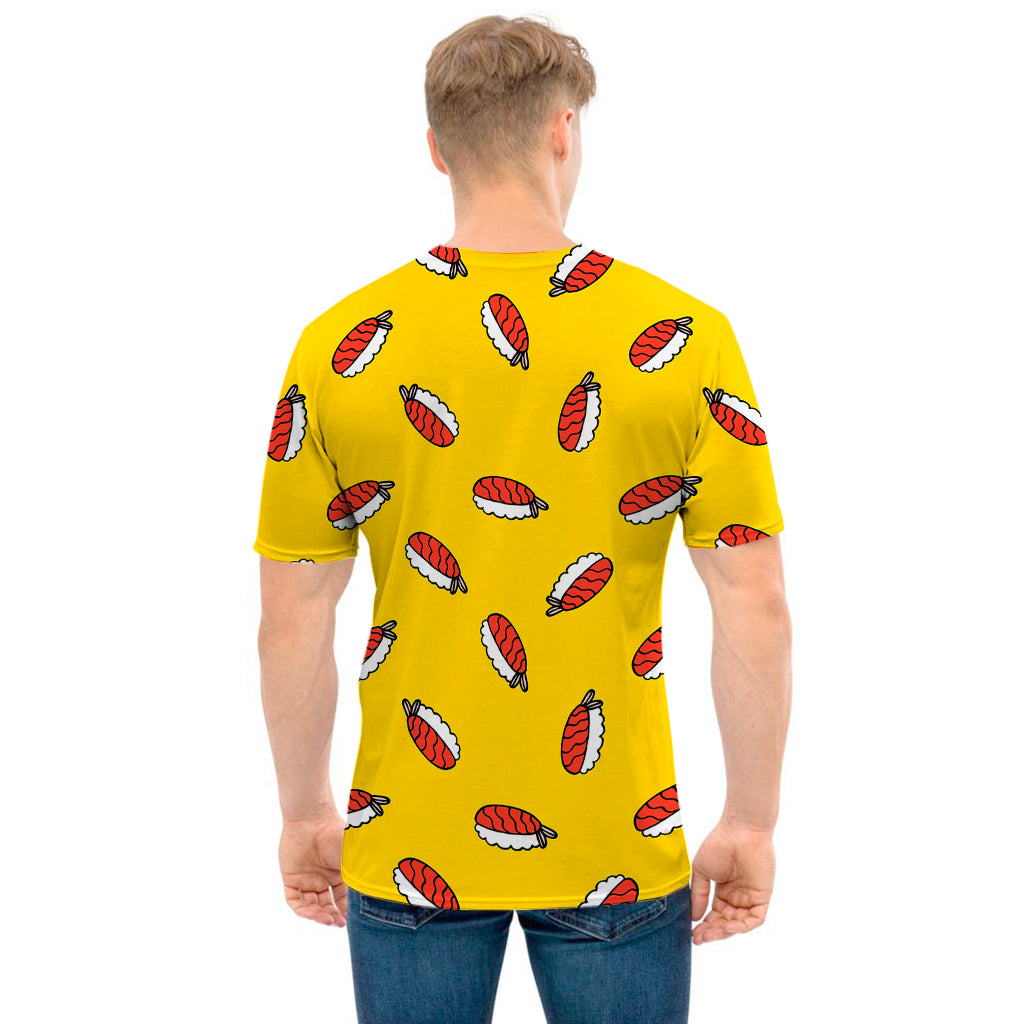 Doodle Japanese Sushi Pattern Print Men's T-Shirt