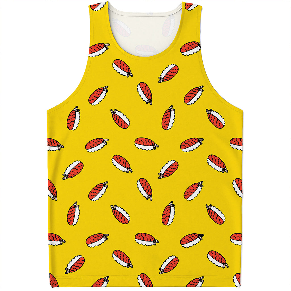 Doodle Japanese Sushi Pattern Print Men's Tank Top