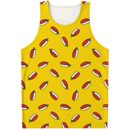 Doodle Japanese Sushi Pattern Print Men's Tank Top