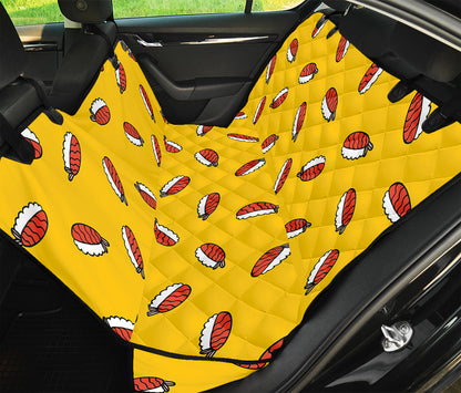 Doodle Japanese Sushi Pattern Print Pet Car Back Seat Cover