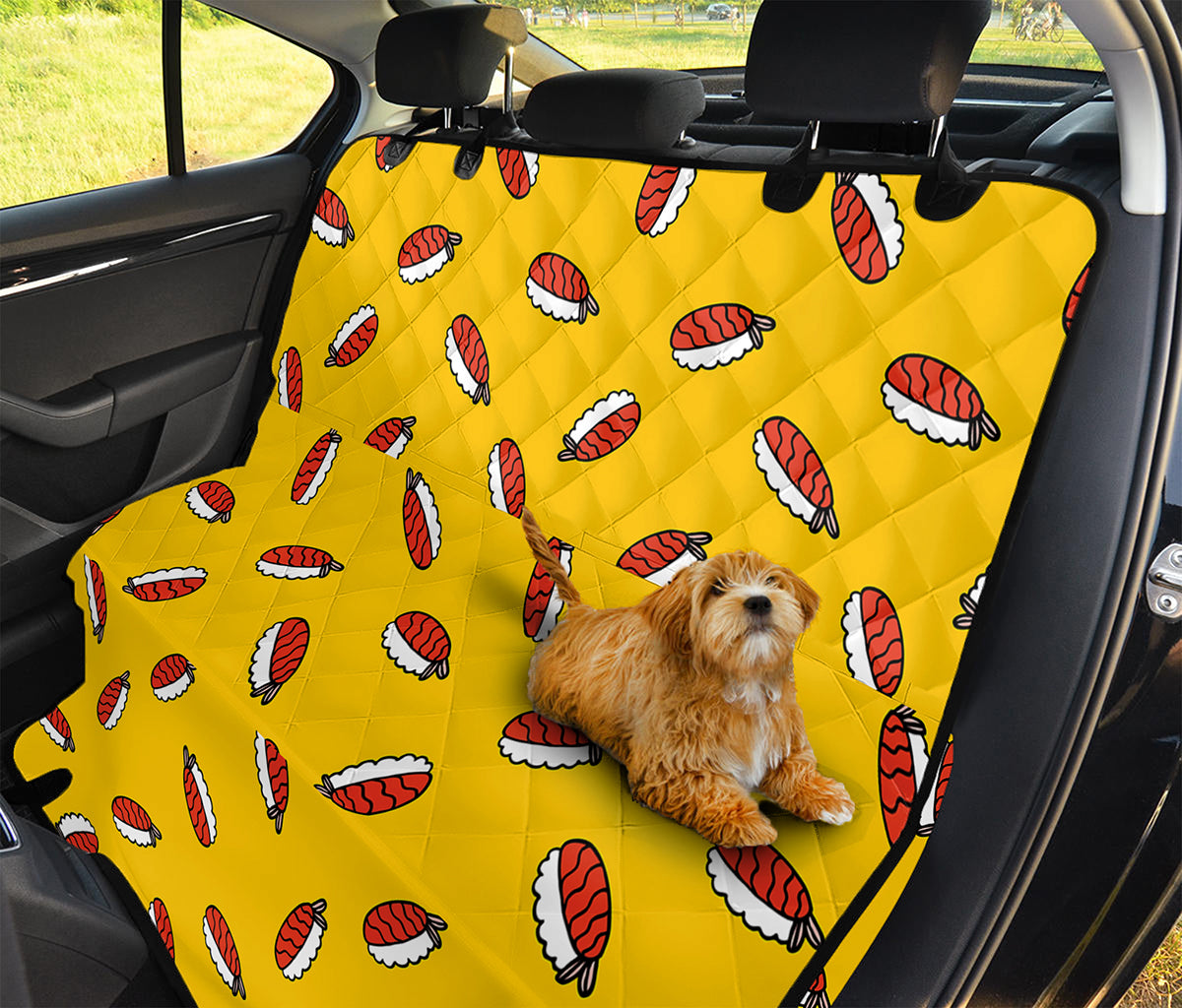 Doodle Japanese Sushi Pattern Print Pet Car Back Seat Cover