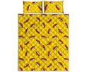 Doodle Japanese Sushi Pattern Print Quilt Bed Set