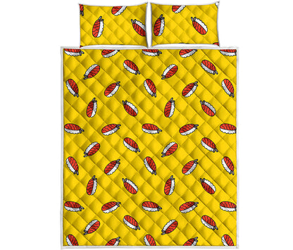 Doodle Japanese Sushi Pattern Print Quilt Bed Set