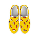 Doodle Japanese Sushi Pattern Print White Slip On Shoes