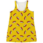 Doodle Japanese Sushi Pattern Print Women's Racerback Tank Top