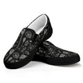 Doodle Lacrosse Pattern Print Black Slip On Sneakers