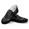 Doodle Lacrosse Pattern Print Black Slip On Shoes