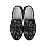 Doodle Lacrosse Pattern Print Black Slip On Shoes