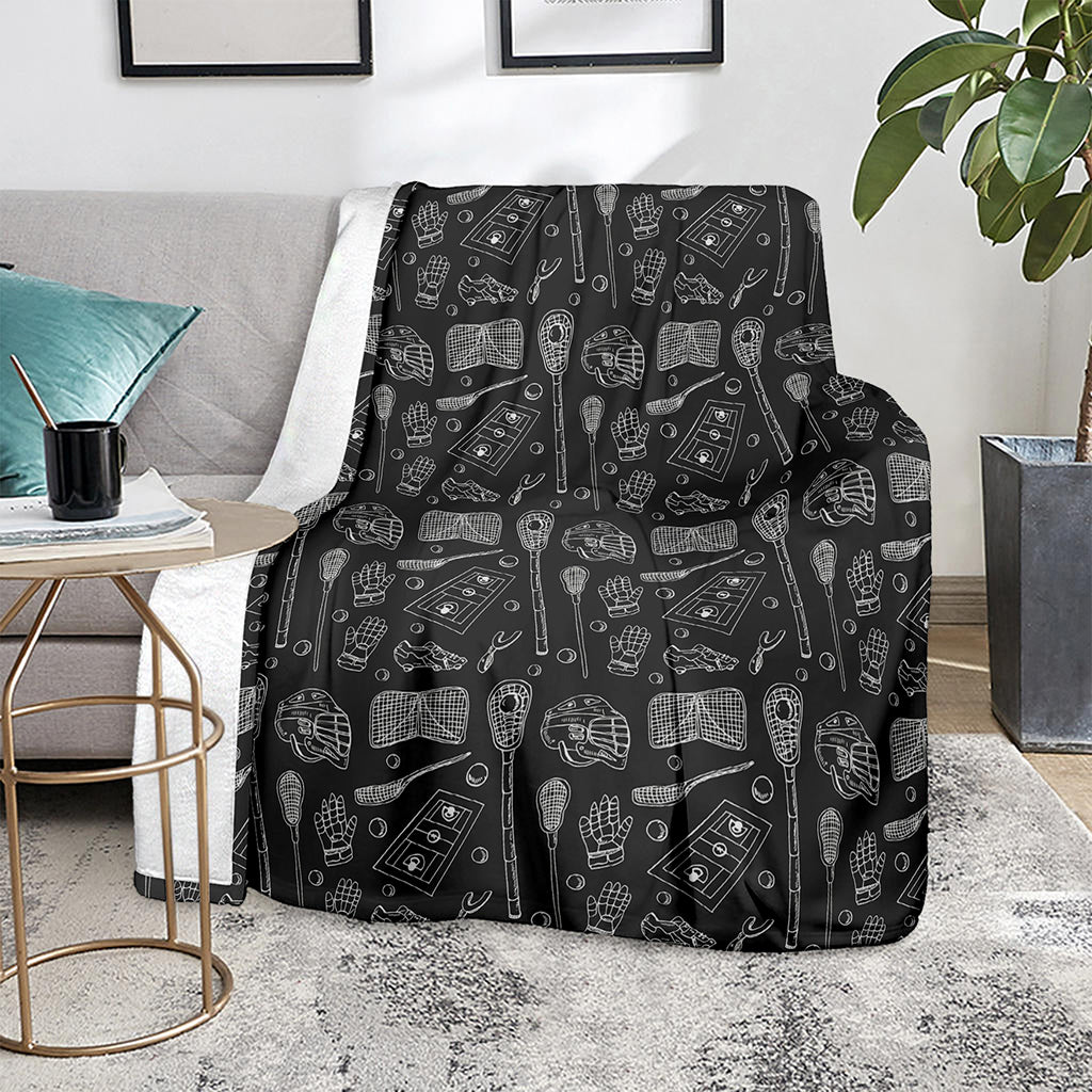 Doodle Lacrosse Pattern Print Blanket