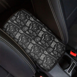 Doodle Lacrosse Pattern Print Car Center Console Cover