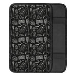 Doodle Lacrosse Pattern Print Car Center Console Cover