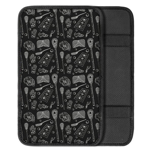 Doodle Lacrosse Pattern Print Car Center Console Cover