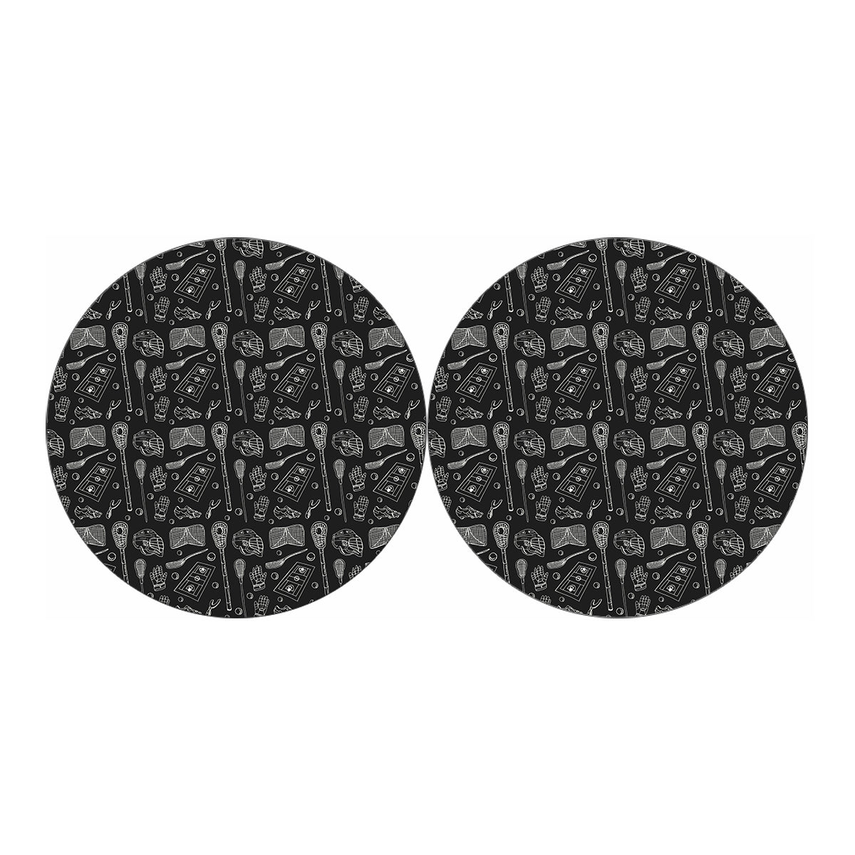 Doodle Lacrosse Pattern Print Car Coasters