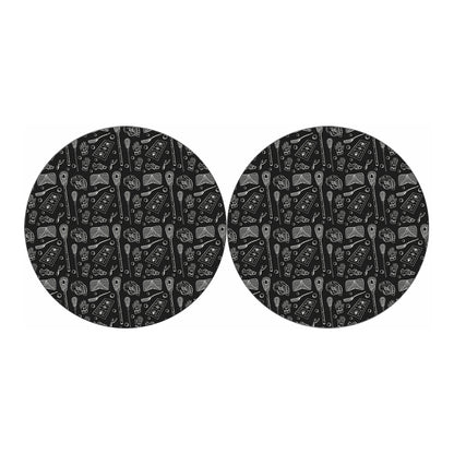 Doodle Lacrosse Pattern Print Car Coasters