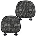 Doodle Lacrosse Pattern Print Car Headrest Covers