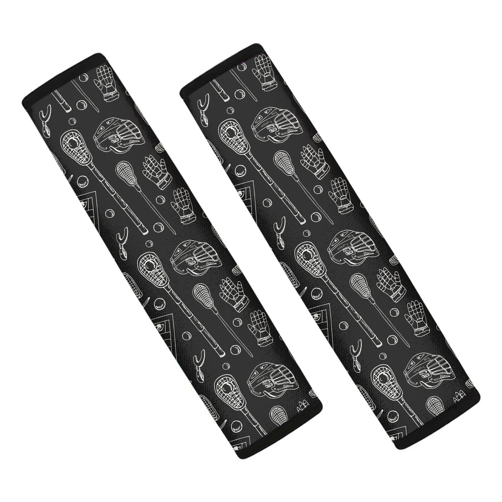 Doodle Lacrosse Pattern Print Car Seat Belt Covers