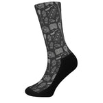 Doodle Lacrosse Pattern Print Crew Socks