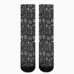 Doodle Lacrosse Pattern Print Crew Socks