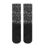 Doodle Lacrosse Pattern Print Crew Socks