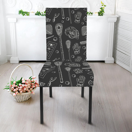 Doodle Lacrosse Pattern Print Dining Chair Slipcover