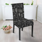 Doodle Lacrosse Pattern Print Dining Chair Slipcover